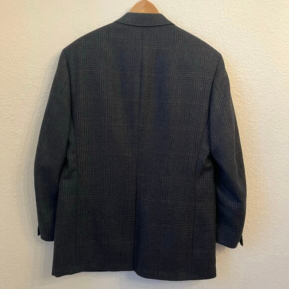 Vintage Chaps Ralph Lauren Wool Blazer Mens 42L Houndstooth Glen Plaid Tweed USA - Picture 9 of 16